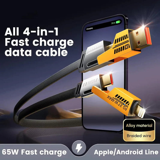 ChargeX Pro™ - 4 in 1 Fast Charging 65W Cable