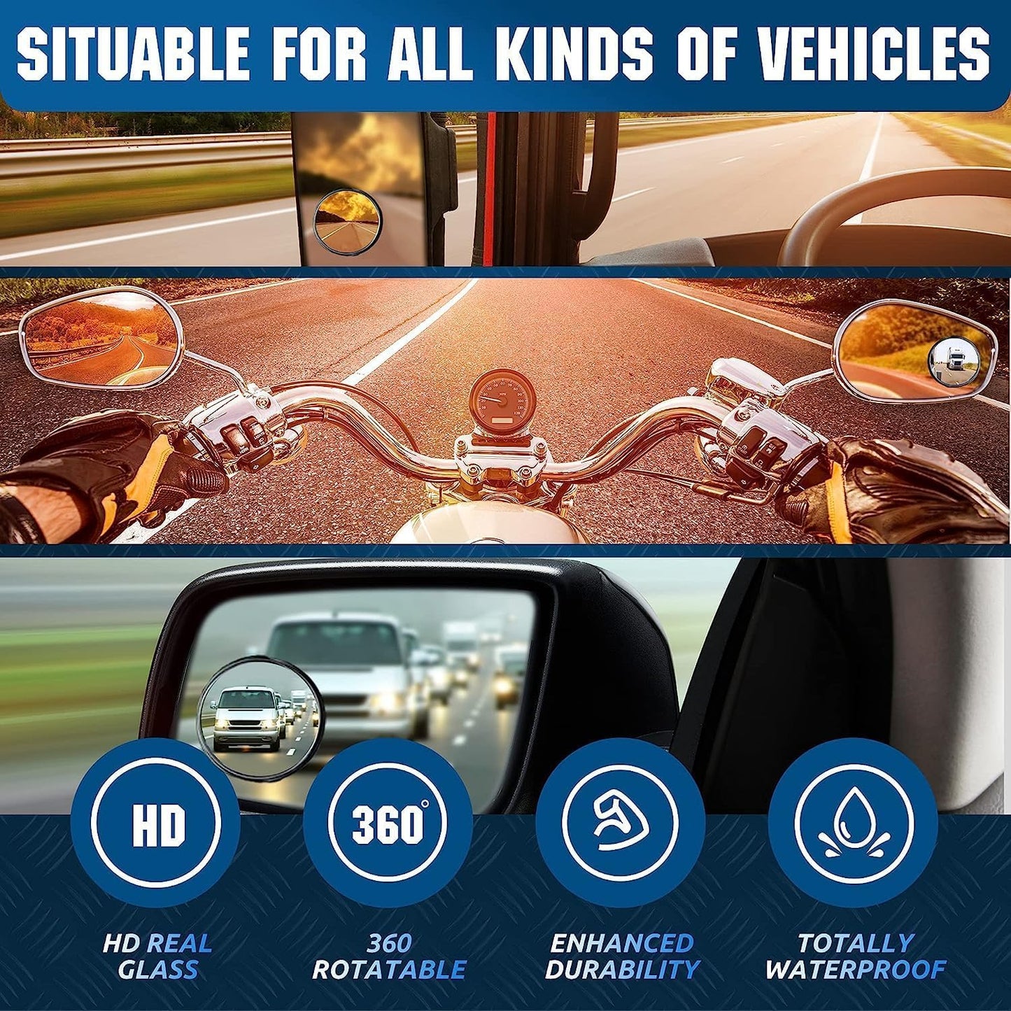 ClearViewPro™- Car Blind Spot Mirror | 2 Pcs