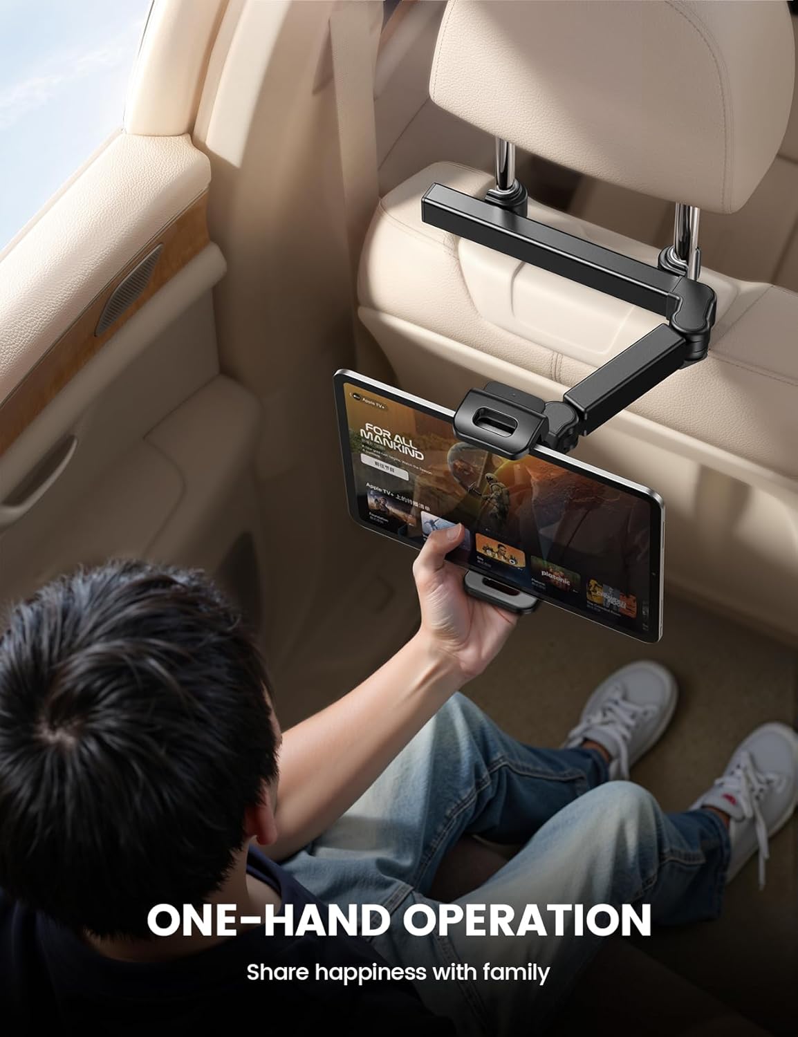 SmartView™ - 360° Rotatable Smart Car Headrest Tablet Holder